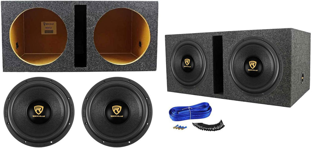 12 8000 Watt Car Subwoofers + Vented Sub Box Enclosure G37790