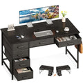 Rustic Brown 40 Inch Computer Desk with 6 Drawers L949