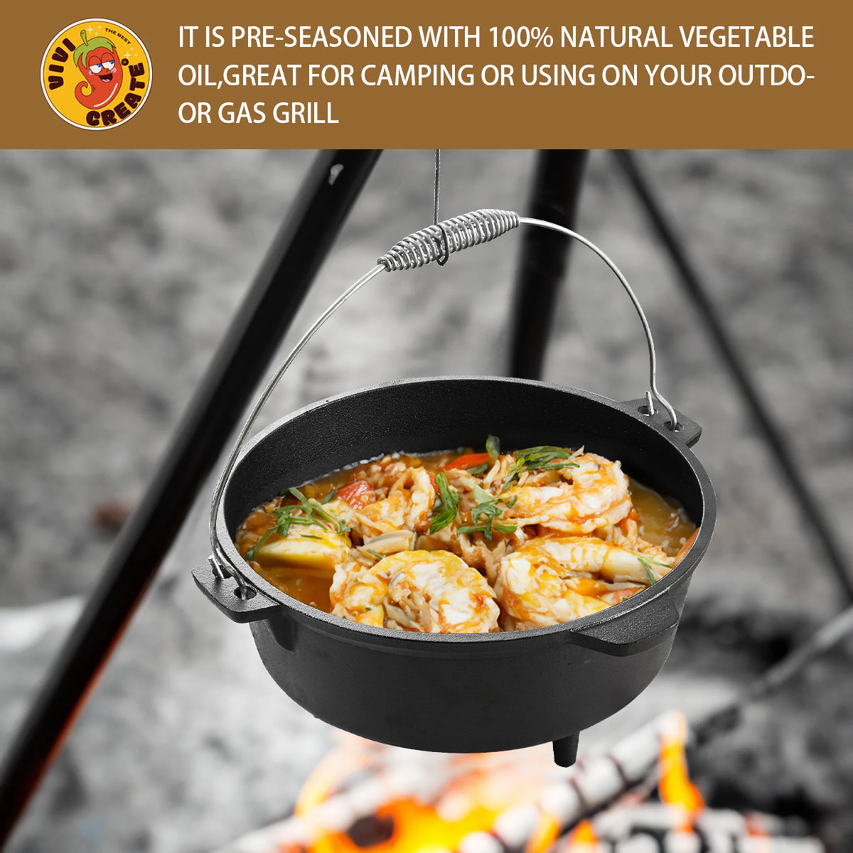 Pre-Seasoned 9-Quart Cast Iron Dutch Oven L48884