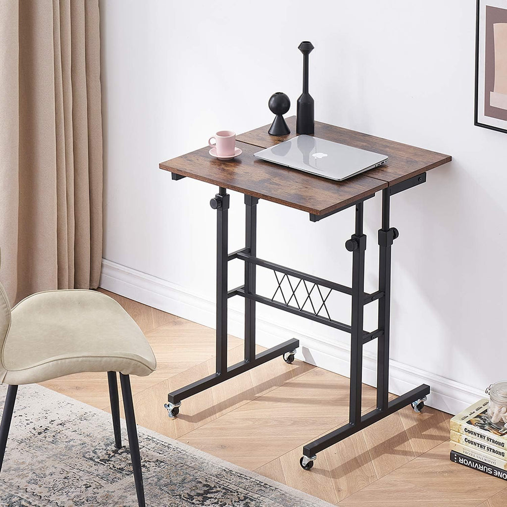 Black Wood Grain Adjustable Height Standing Desk L25566