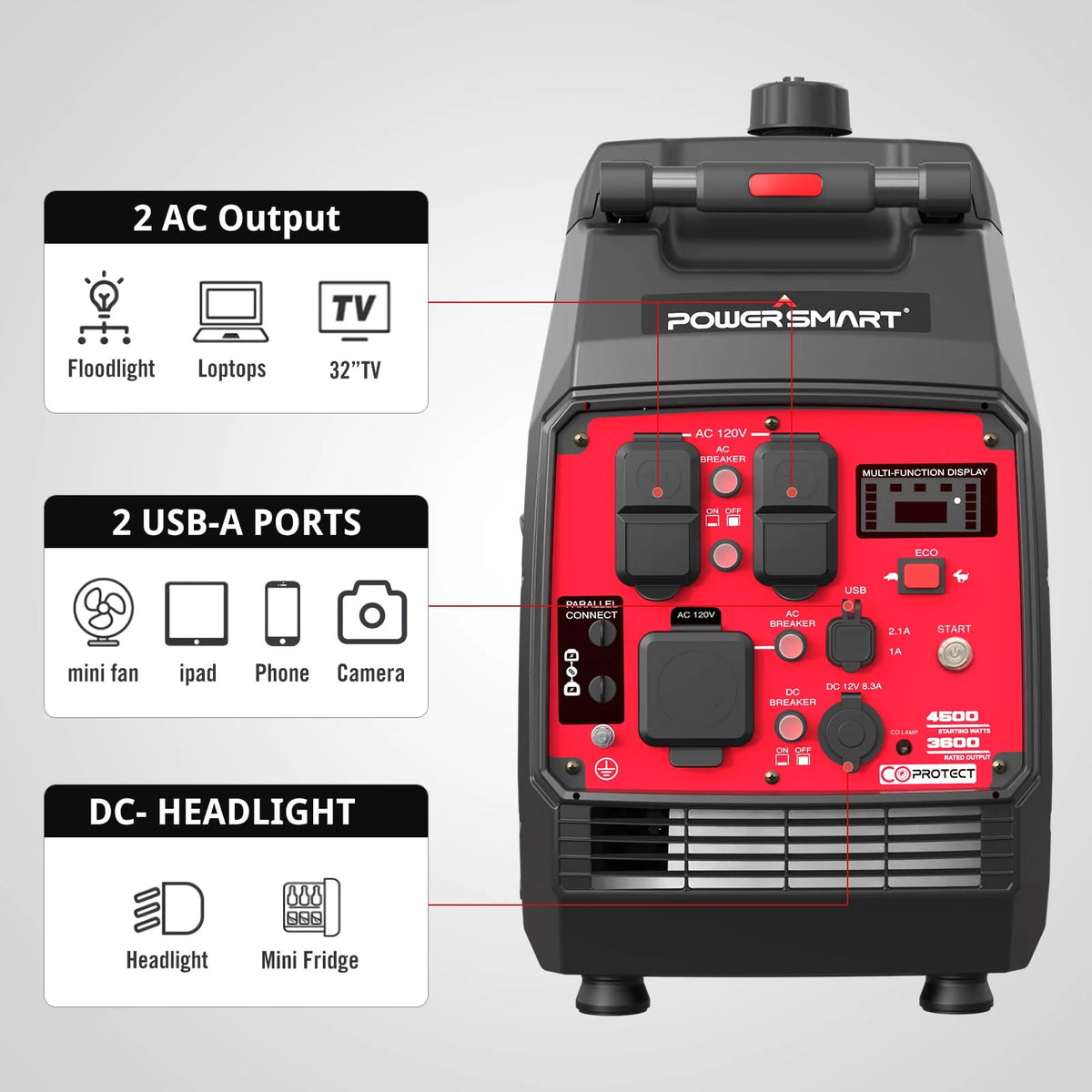 4500W Portable Inverter Gas Generator with Electric Start C484534