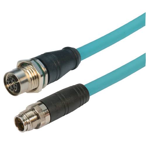 SF/UTP Industrial Cable, M12 M / M12 F Panel Mount, 0.5m D8805