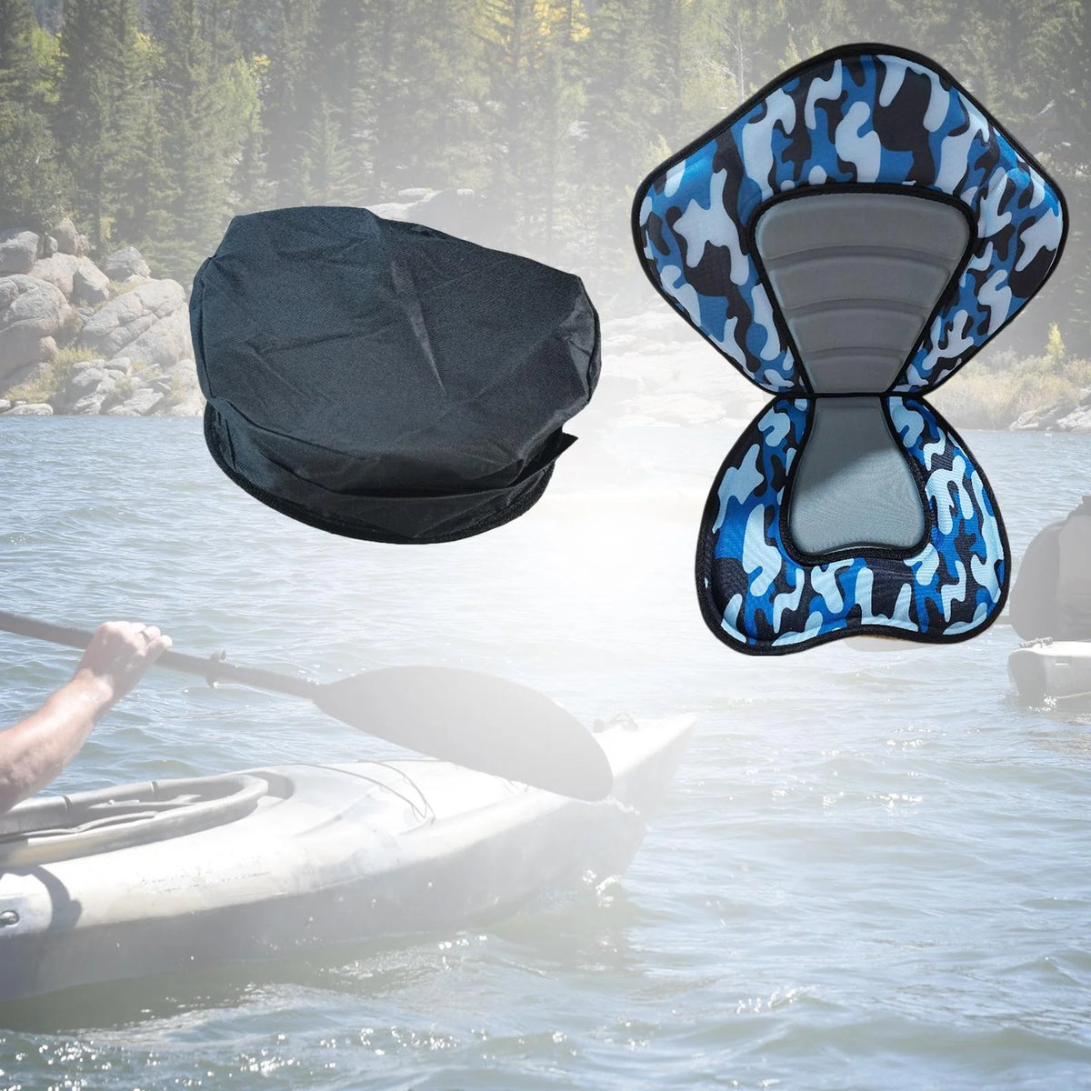Kayak Seat Back Support Pad with Adjustable Strap H1991