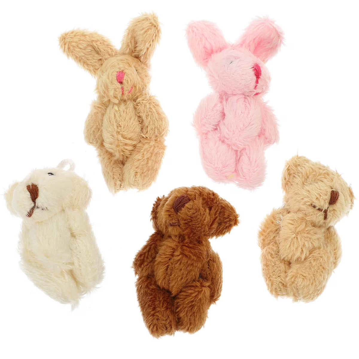 5pcs Miniature Plush Doll Figurines J7345