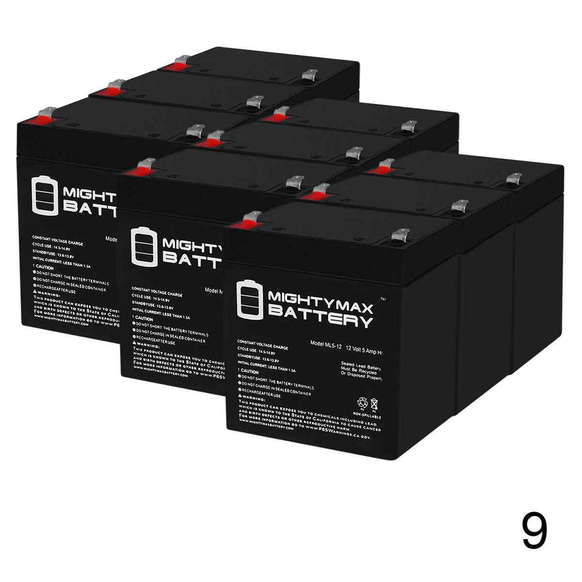 12V 5Ah SLA Battery 9 Pack A4751