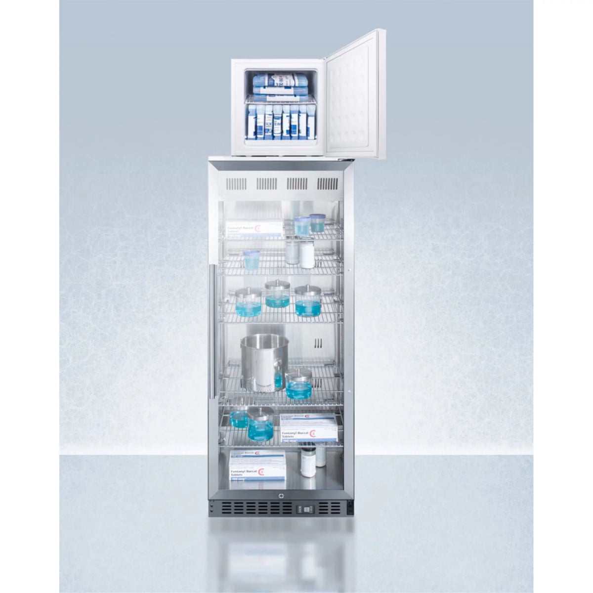 12.4 cu. ft. Stacked Glass Door Refrigerator with Freezer Z14745