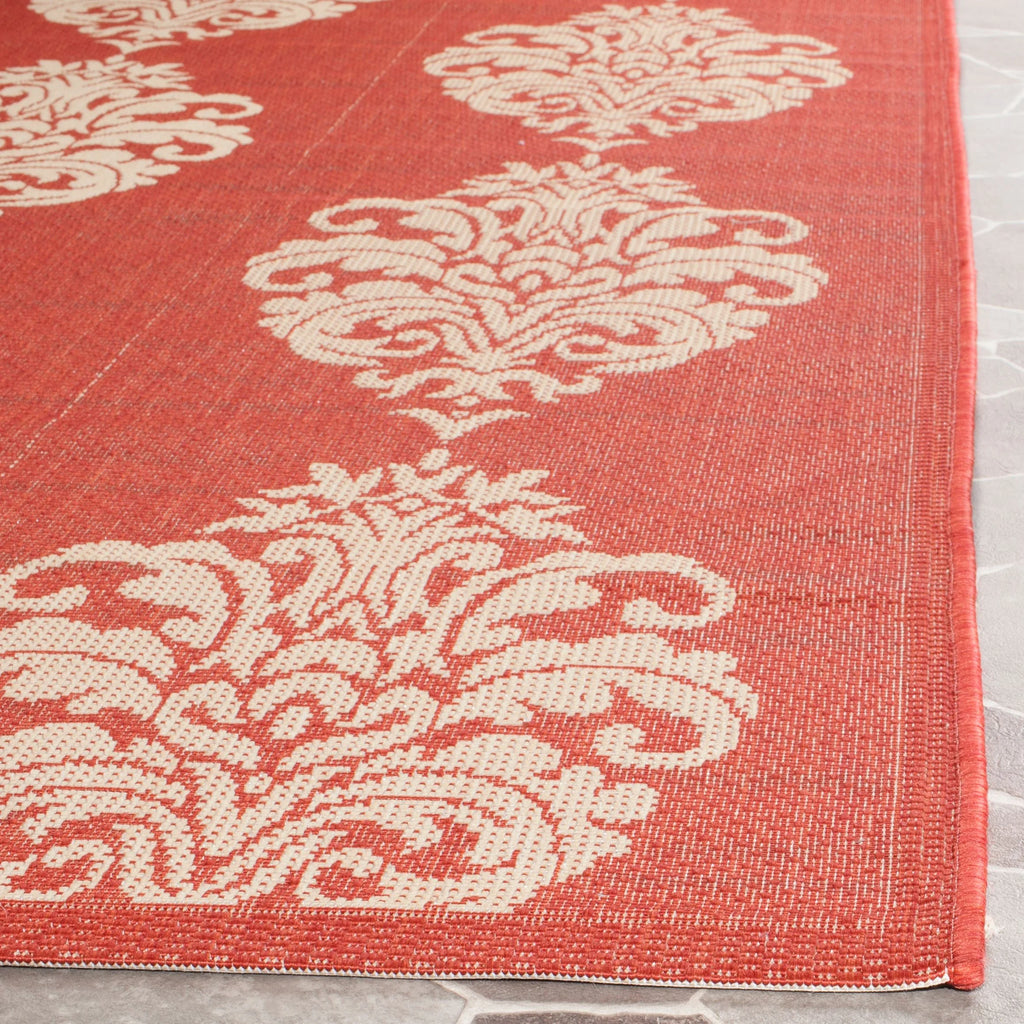 9' x 12' Red/Natural Geometric Medallion Area Rug S228933
