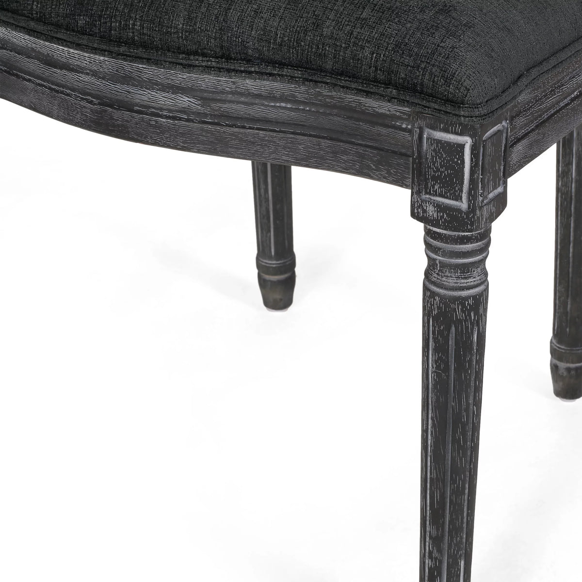 Upholstered Wood and Cane Dining Chairs, Set of 4 K6946