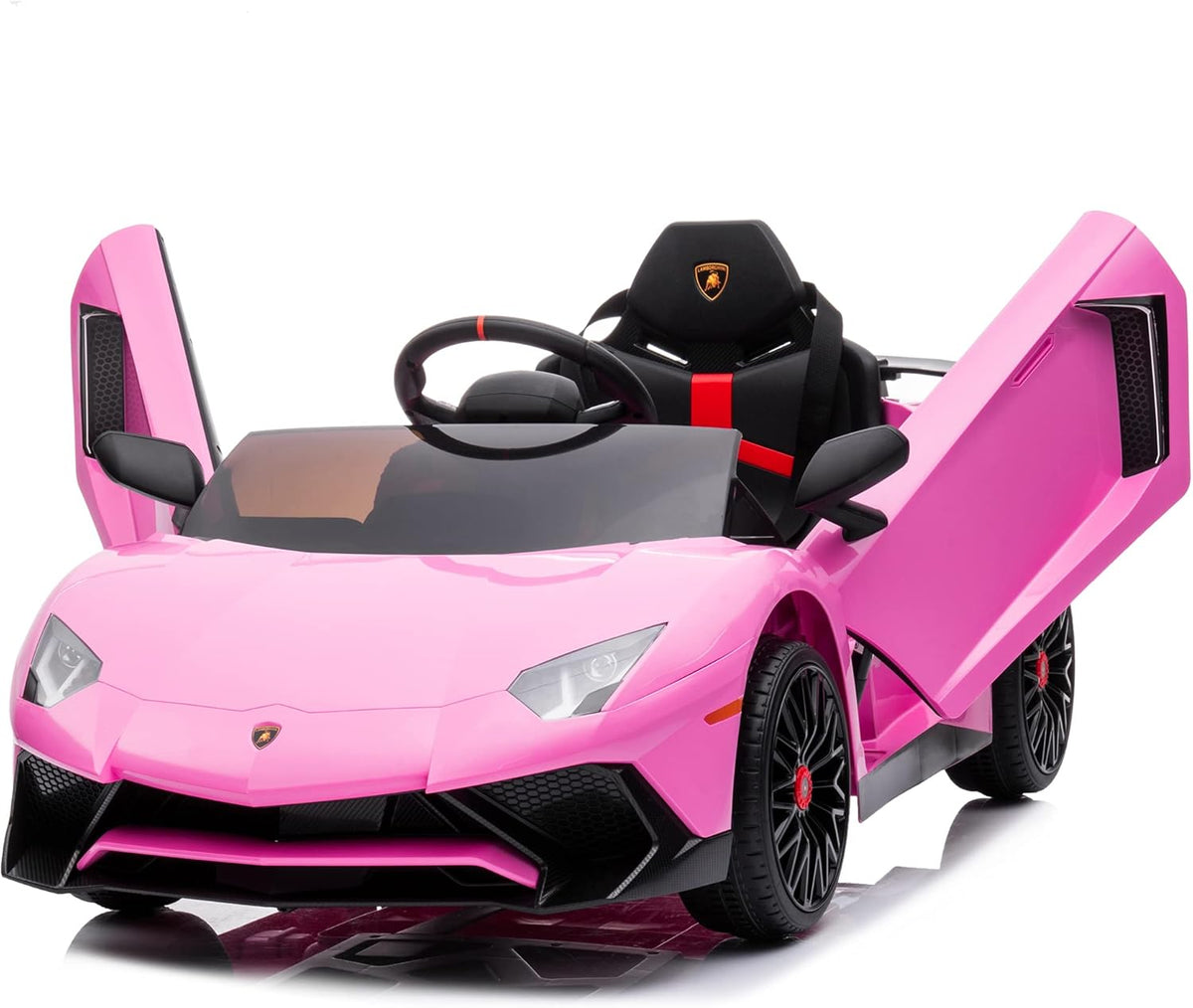 12V Licensed Lamborghini Aventador Battery Powered Sports Car Toy - Black D523