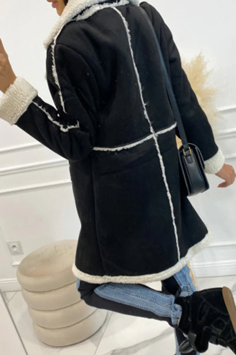 Solid Patchwork Pocket Half A Turtleneck Outerwear T300906
