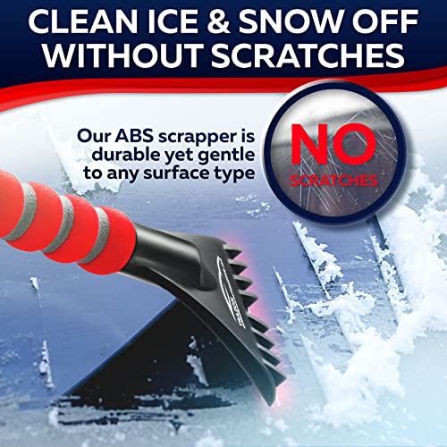 27" Snow Brush & Ice Scrapers with Foam Grip, Detachable, Gray I870
