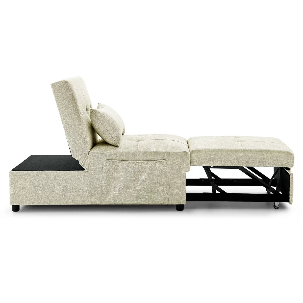 Beige Folding Sofa Bed Chair with Storage Bag S4261