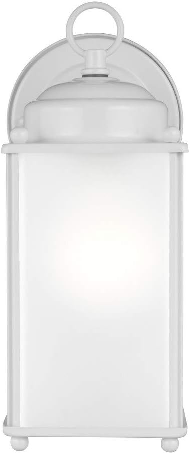 Satin Etched Glass LED Outdoor Wall Sconce Lighting Fixture, 1-Light 9.3 Watt, White D76880