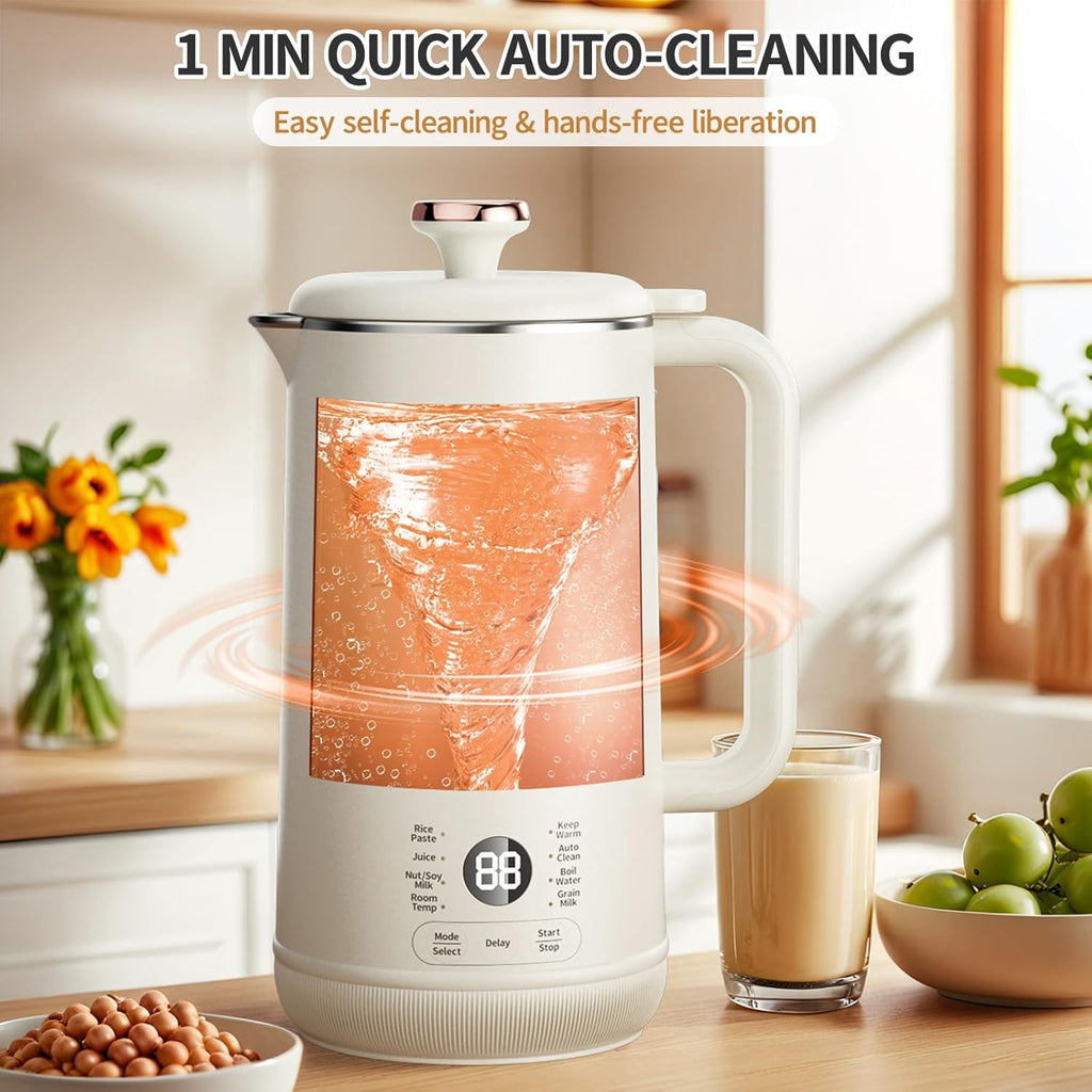 8 in 1 Nut Milk Maker, 40.58oz Soy Milk Maker with 10 Blades N23088
