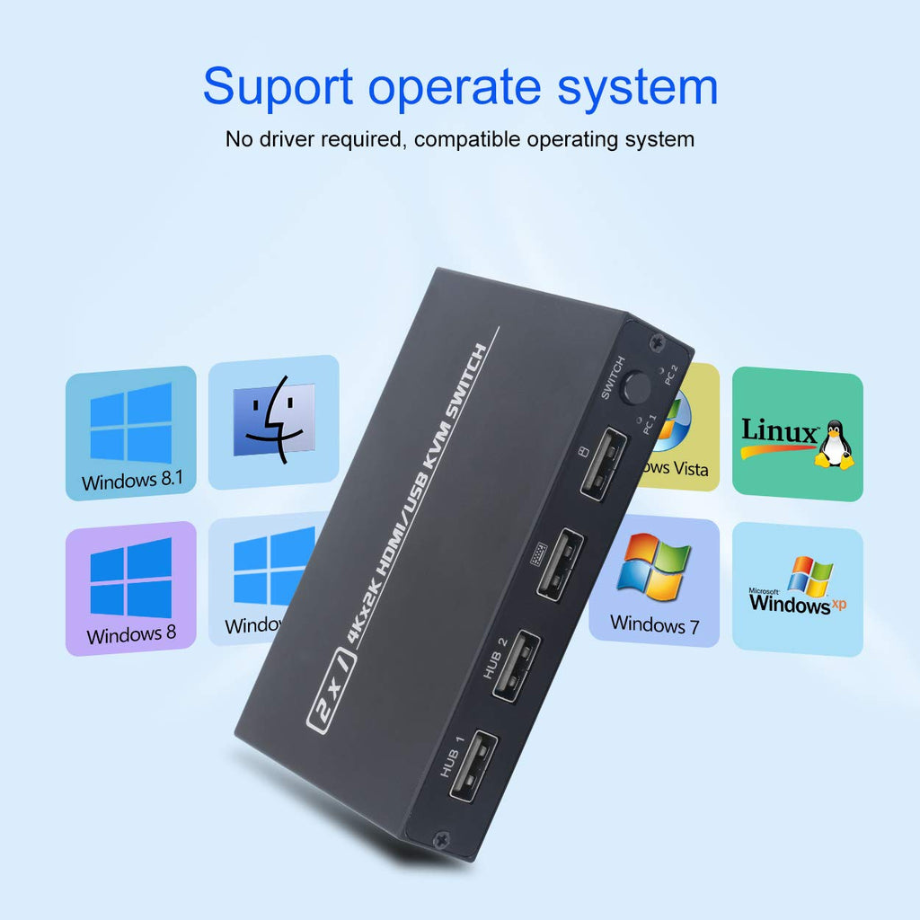 2 Port HDMI KVM Switch Box 4K E6609
