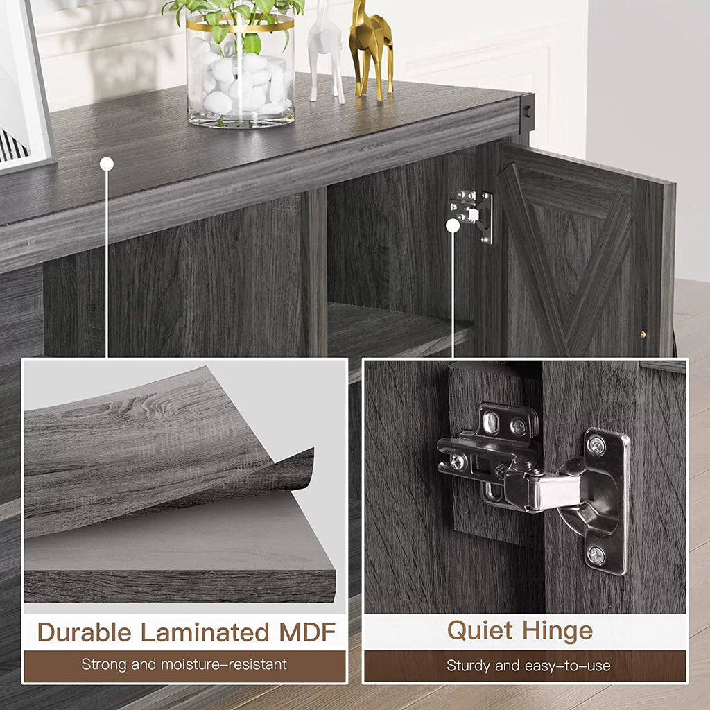 Grey Wood TV Stand with Storage C82795