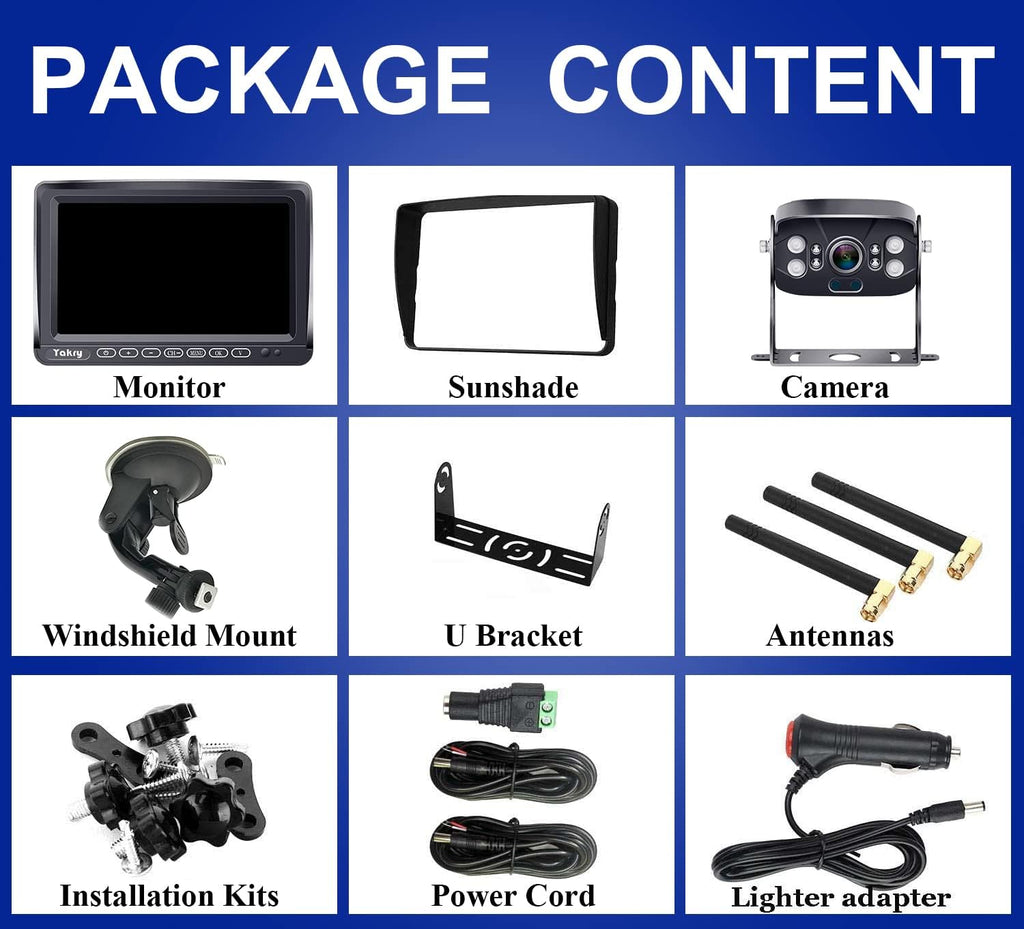Wireless HD 1080P Backup Camera with 7 Inch Touch Key DVR Monitor M336