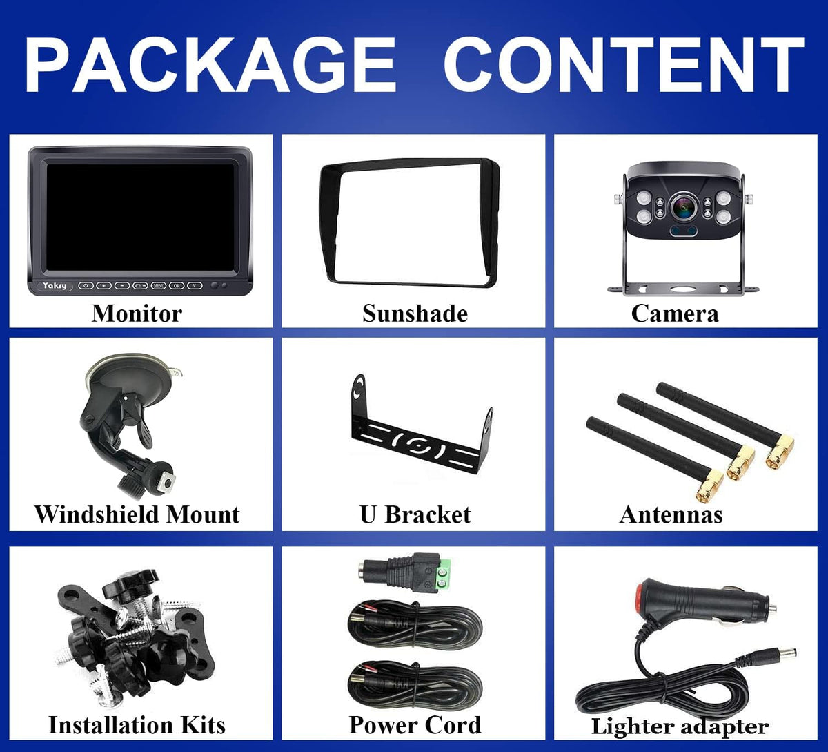 Wireless HD 1080P Backup Camera with 7 Inch Touch Key DVR Monitor M336