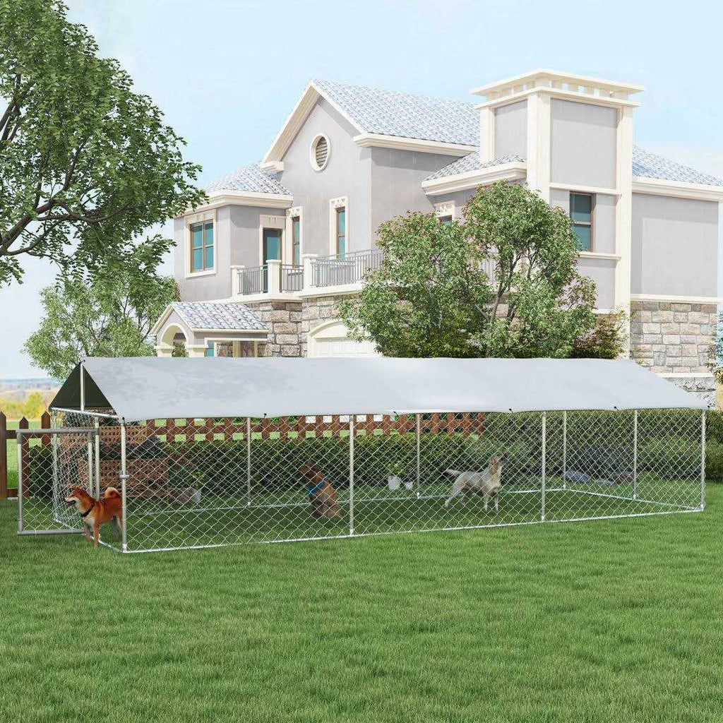 Large Outdoor Dog Kennel with Waterproof UV Resistant Roof A54154