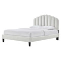 Queen Size Grey Velvet Platform Bed Frame G4940
