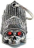 Indian Skull Diamond Bell Motorcycle Biker Bell Accessory Key Chain U19404