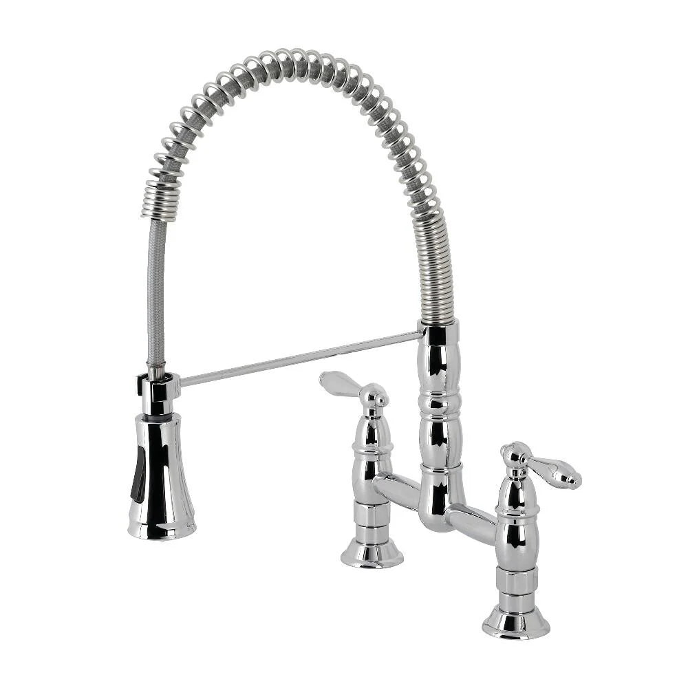 Deck Mount Pull-Down Sprayer Kitchen Faucet Polished Chrome X460