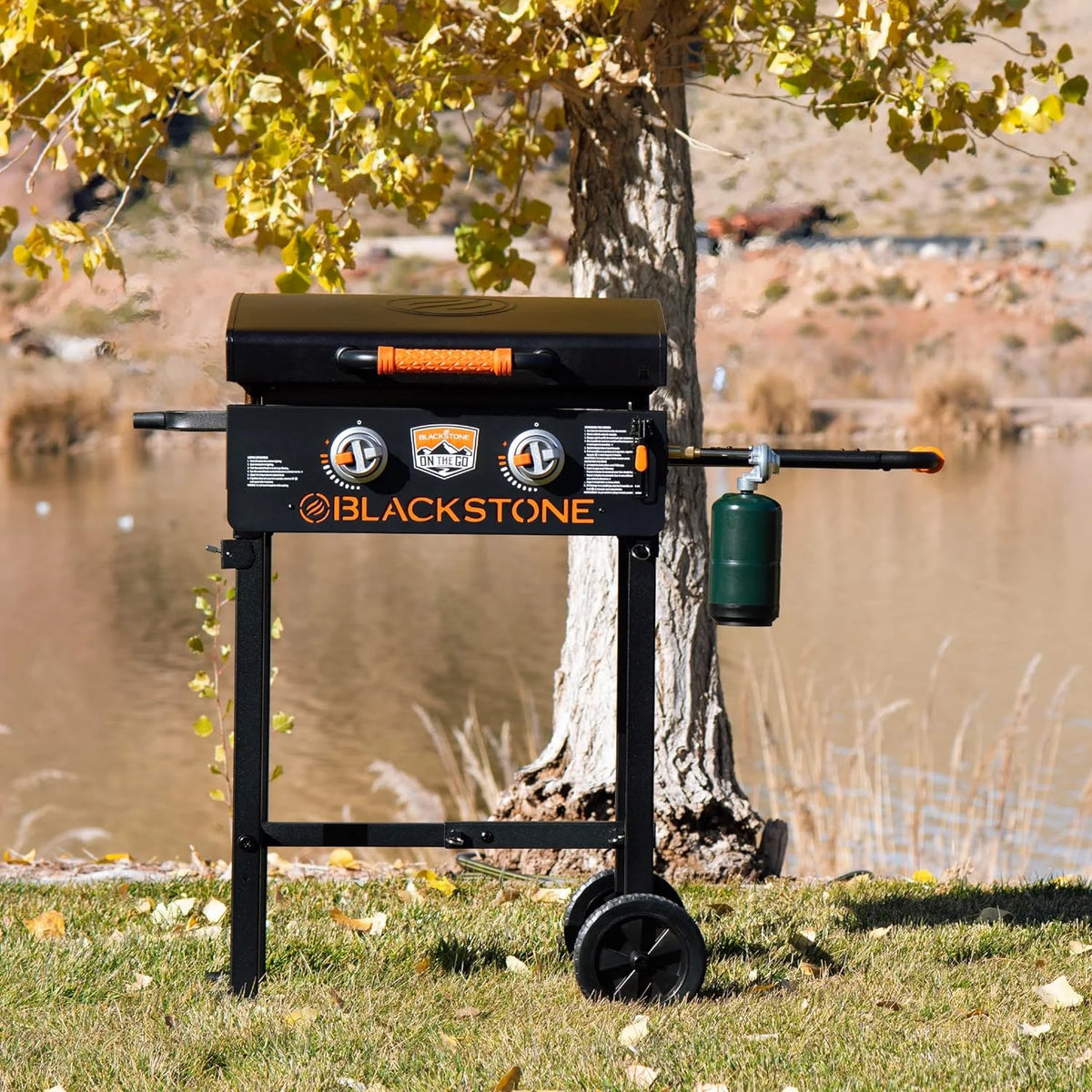 22 inch Propane Flat Top Gas Grill with Hood and Stand W559648