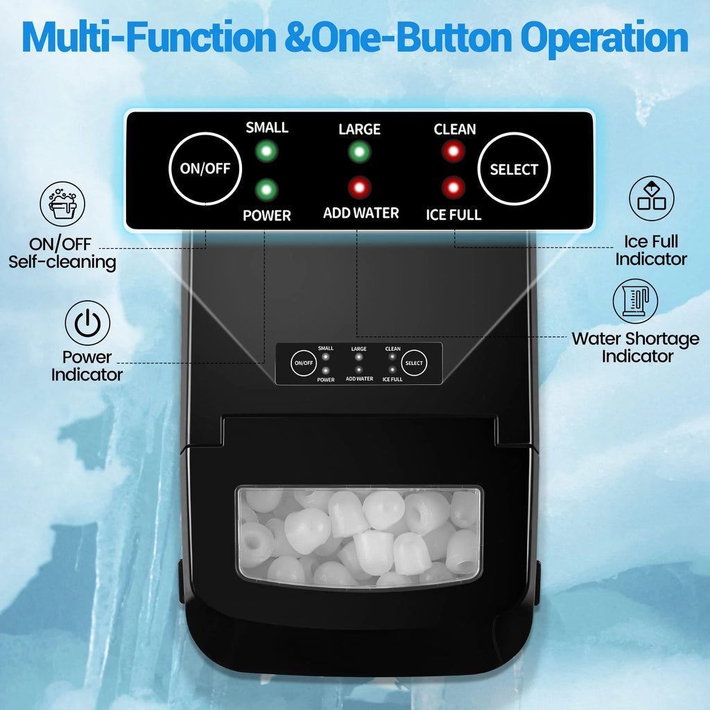 Portable Countertop Ice Maker with Ice Scoop and Basket N234