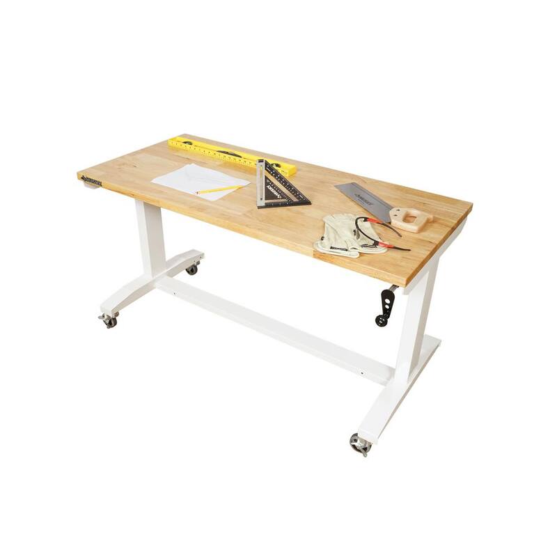 Adjustable Height Work Table in White F1511