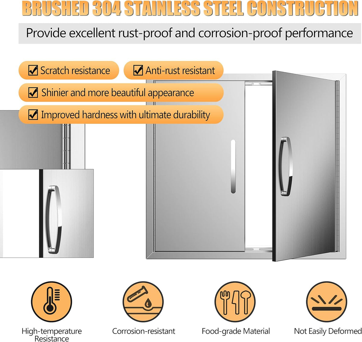 Double Stainless Steel BBQ Access Door H681
