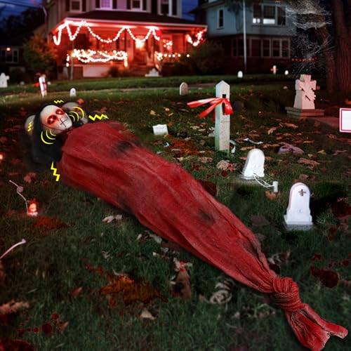 2.6 Ft Zombie Animatronics with Glowing Eye I31584