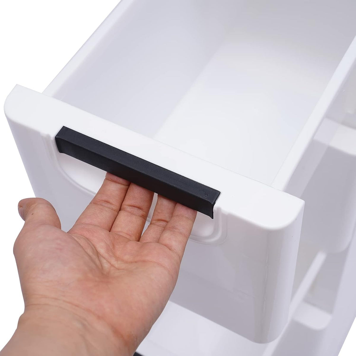 White 5 Drawer Plastic Storage Cabinet with Wheels I1290