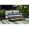 Teak Patio Sofa with Olefin Cushions Q593