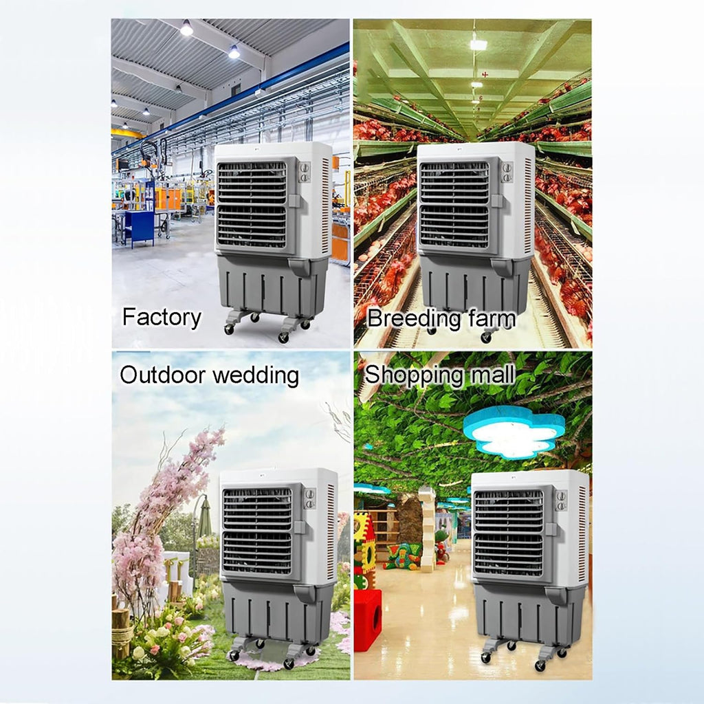 Commercial Evaporative Air Cooler Fan, 3-in-1 Swamp Cooler with 120L Water Tank, 3 Speeds A909