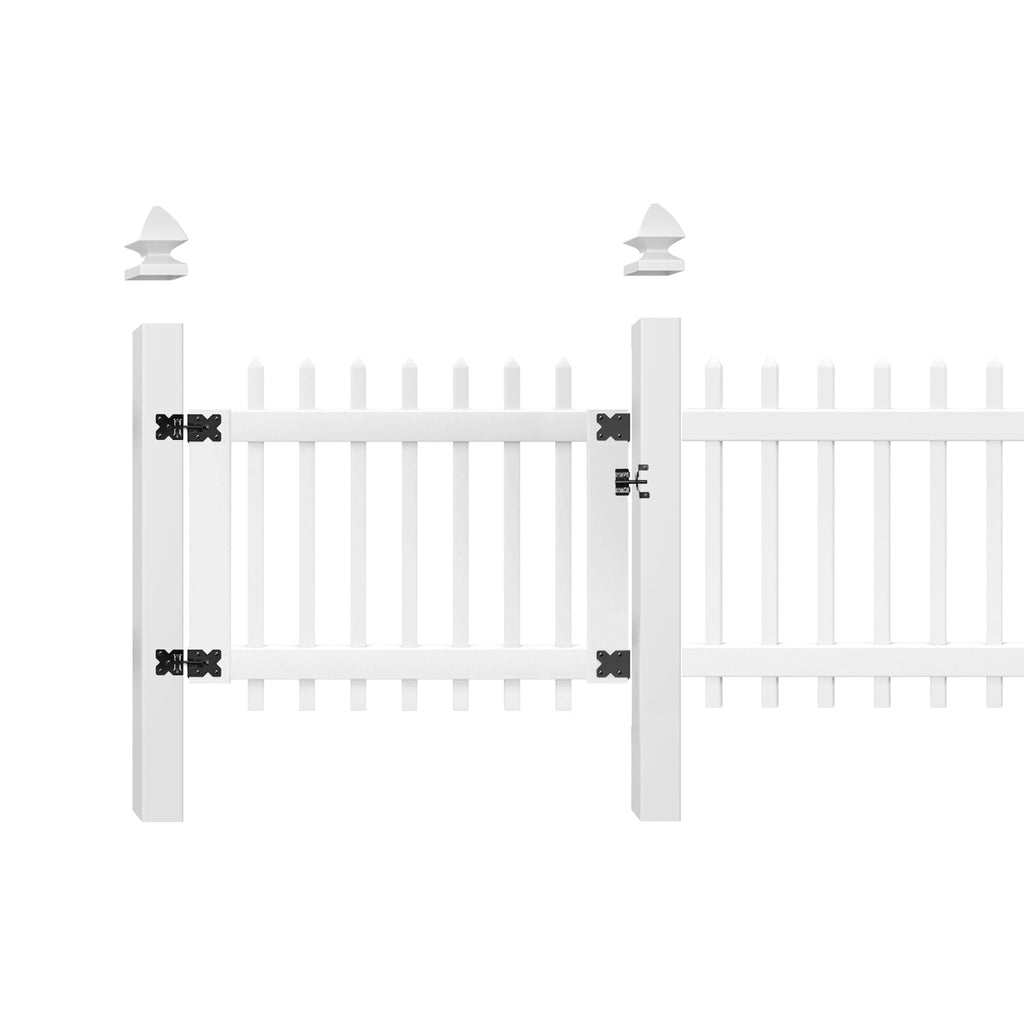 White Vinyl Picket Fence Gate Z27996