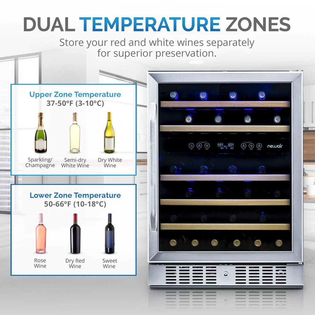 46-Bottle Dual-Zone Compressor Wine Refrigerator Q637