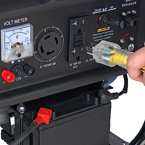 Blue Black Gas Powered Portable Generator 4400 Watt Electric Start M78511