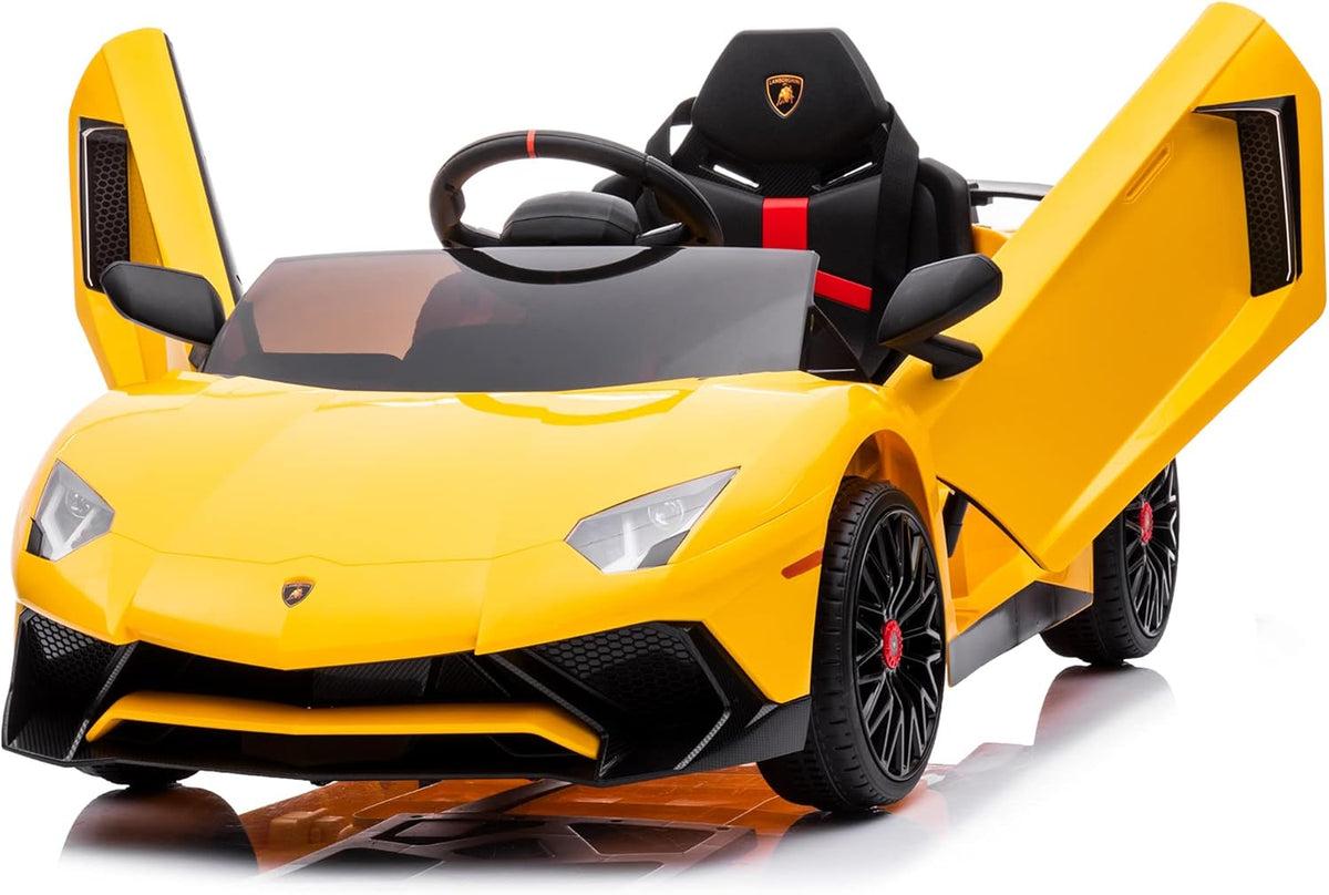 12V Licensed Lamborghini Aventador Battery Powered Sports Car Toy - Black D523