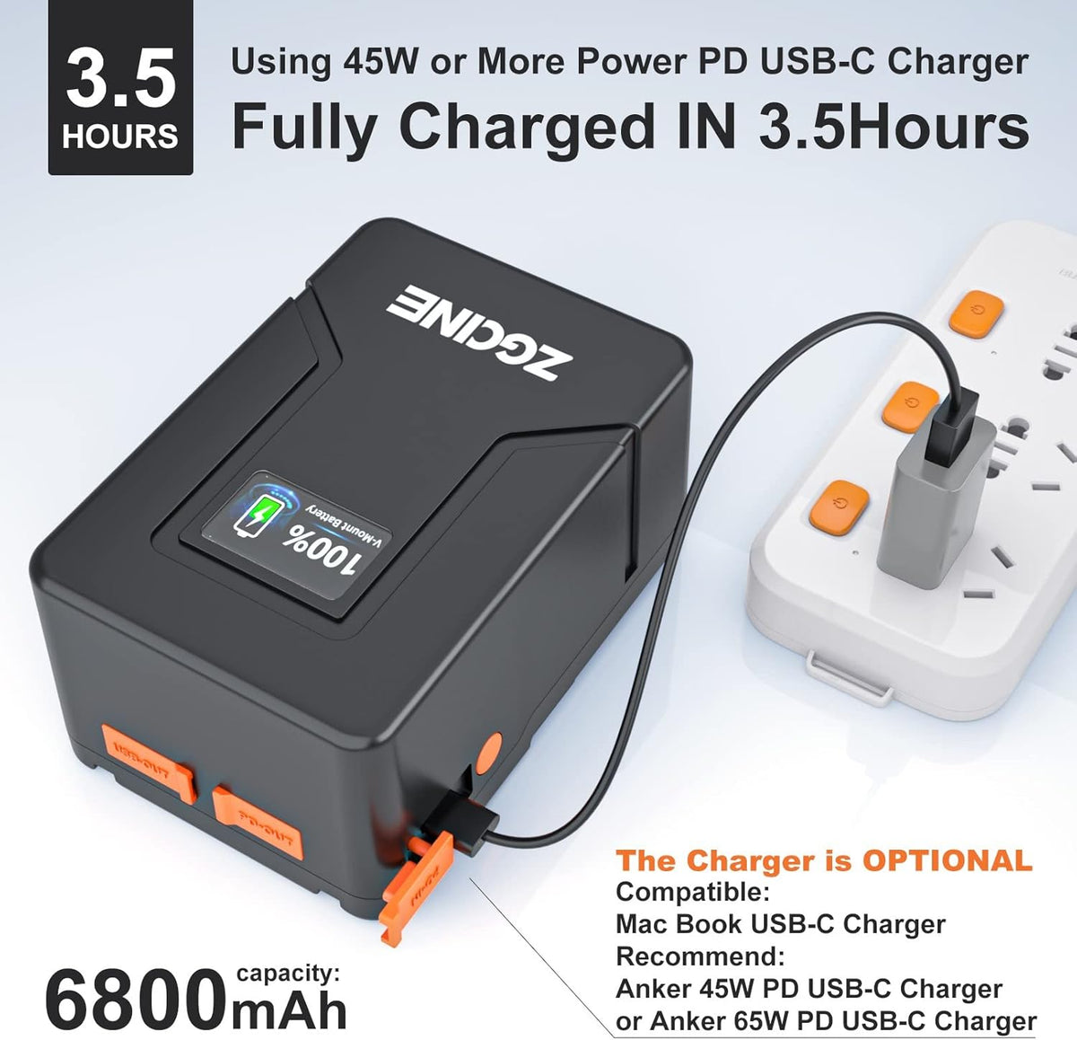 99Wh 14.8V V-Mount Battery with D-TAP USB-C USB-A Output A293