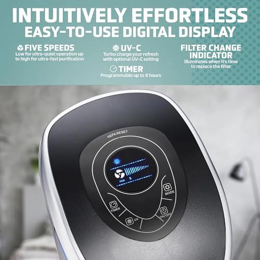 HEPA 13 Air Purifier, Black, 28" O5904
