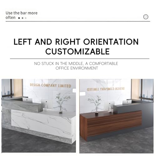 L-Shaped Reception Desk with Counter and Drawers U1709