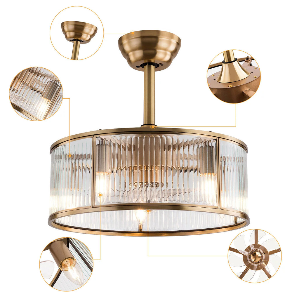18inch Caged Ceiling Fan Light with Remote Control S195