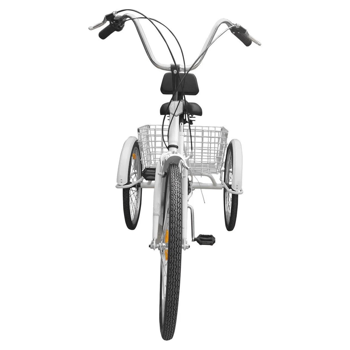 24" 7-Speed 3-Wheel Tricycle with Basket White C586877