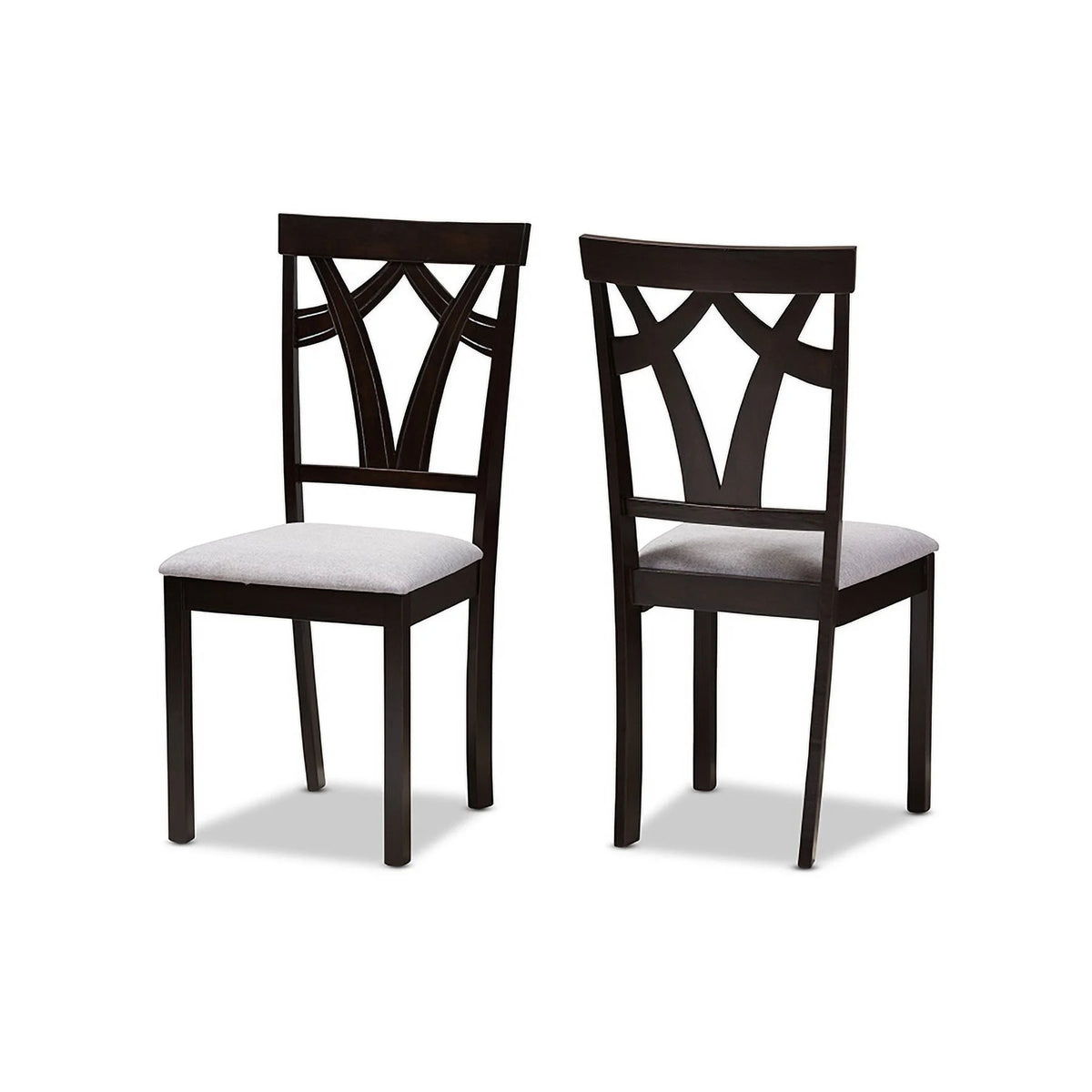 Grey Fabric Upholstered 5-Piece Dining Set Q422