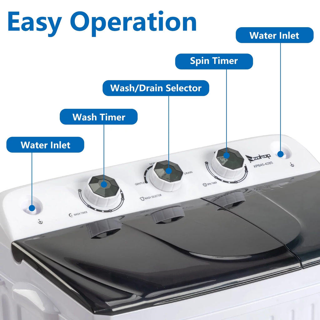 Compact Twin Tub Portable Mini Washing Machine with Drain Pump I871