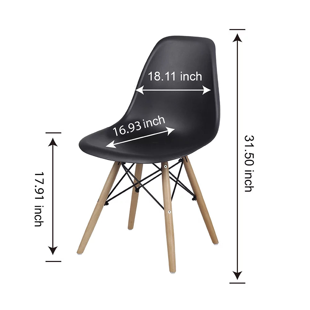 9 Piece Kitchen Table Set with 8 Black Plastic Chairs O1705