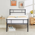 Twin Size Black Metal Platform Bed Frame with Headboard and Footboard H94940