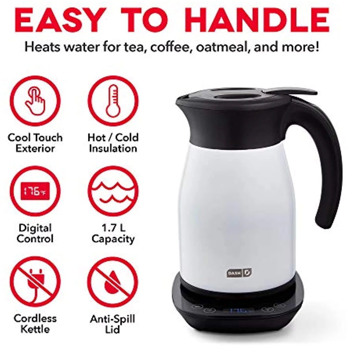 1.7L Insulated Electric Kettle White L8156