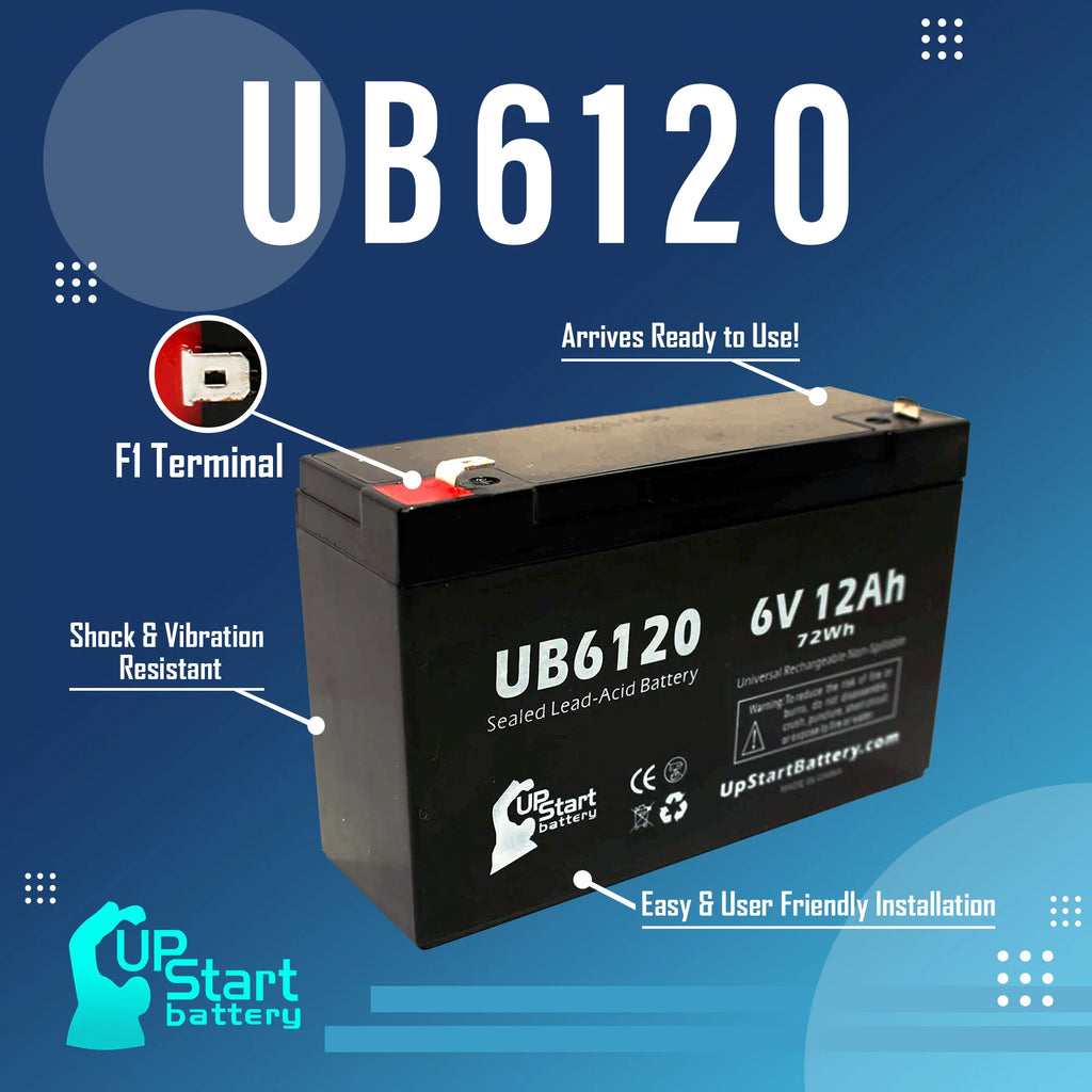 4x Pack 6V 12Ah Sealed Lead Acid Battery D5990