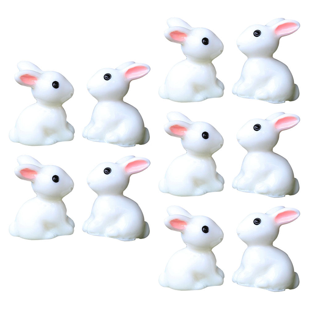 10 Pcs Rabbit Resin Miniature Statue Y527827